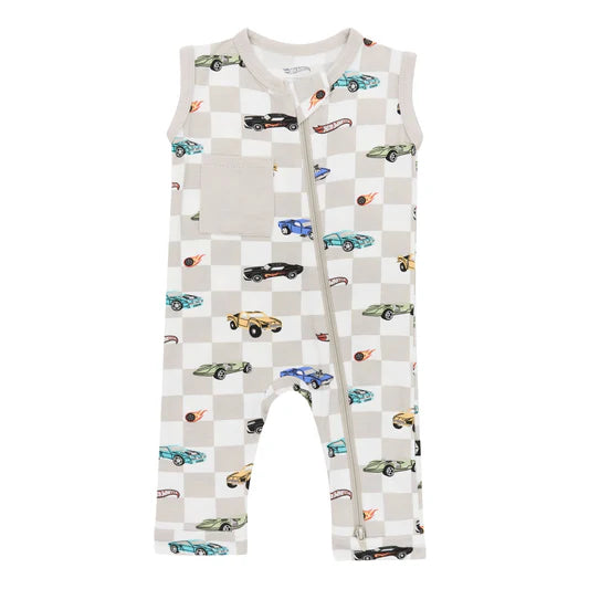 Kyte Baby Zippered Sleeveless Romper - Fast and Fierce