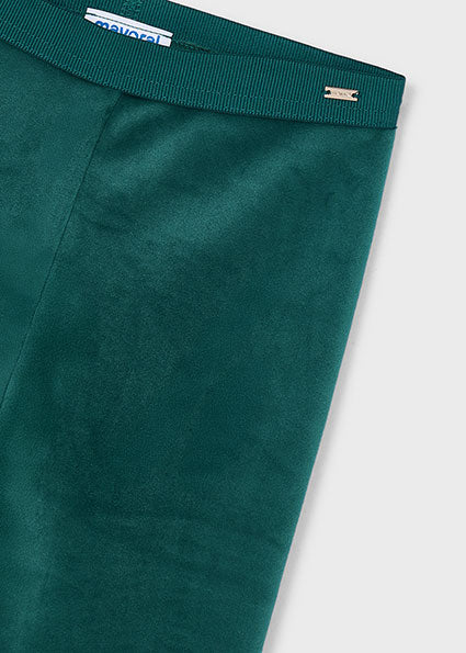 Mayoral Basic Velvet Leggings - Nenufar Green
