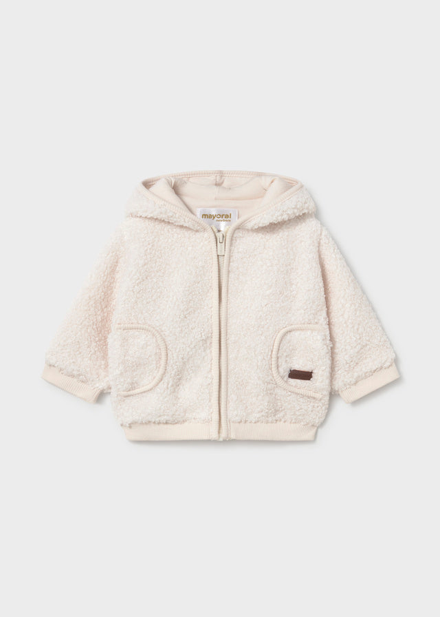 Mayoral Fuzzy Zipper Sweater - Pottery