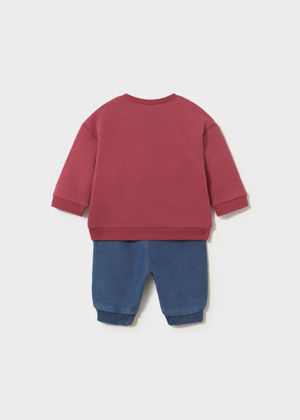 Mayoral Printed Pant and Sweater Set - Plum