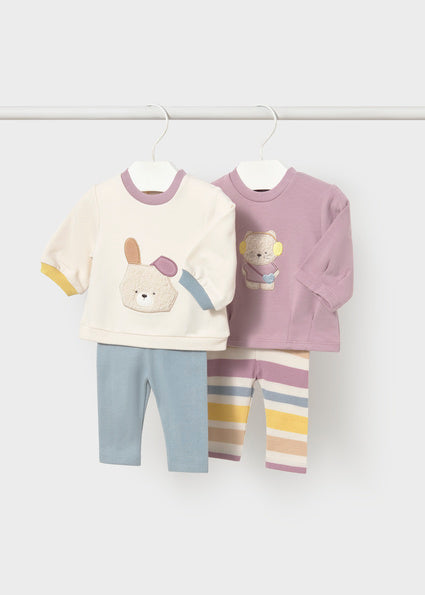 Mayoral Legging Set - Mauve Bunny