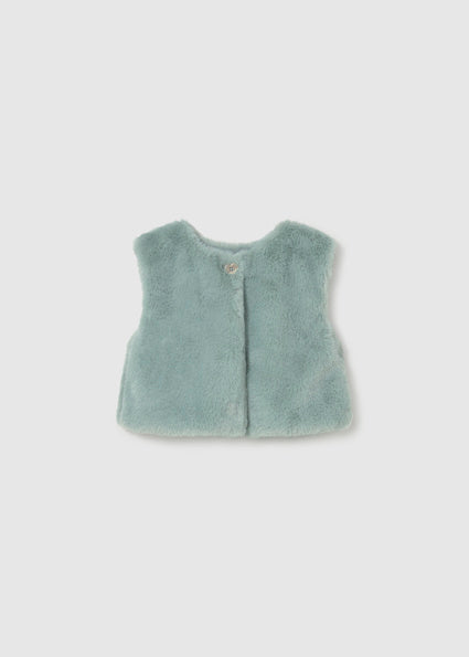 Mayoral Legging Set with Faux Fur Vest - Anise