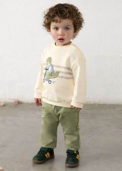 Mayoral Sweater and 2pc Pant Set - Bay Leaf
