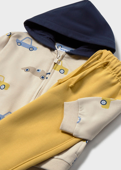 Mayoral Printed Sweater and 2pc Pant Set - Custard