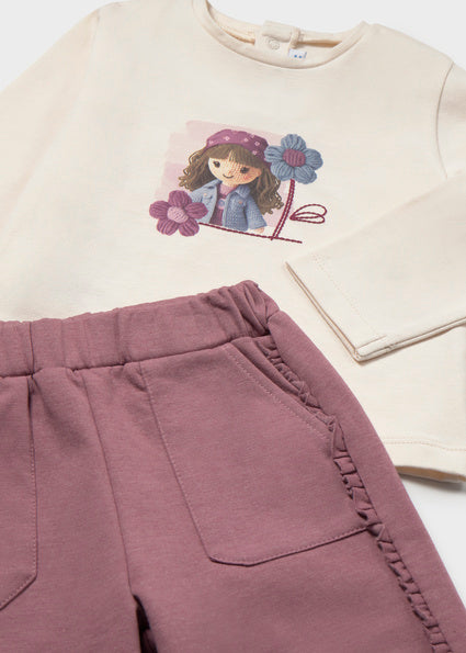 Mayoral 3pc Tracksuit - Violet Flowers