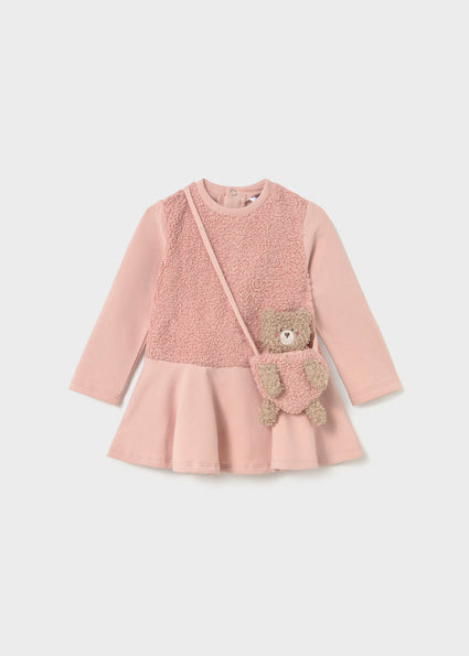 Mayoral Fuzzy Dress with Teddy Bear Purse - Petisui
