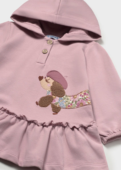 Mayoral Hooded Ruffle Dress - Mauve