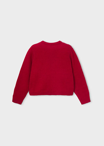 Mayoral Knit Cardigan with Bows - Red