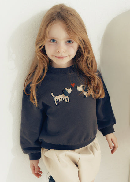 Mayoral Pullover Puppy Sweater - Coal