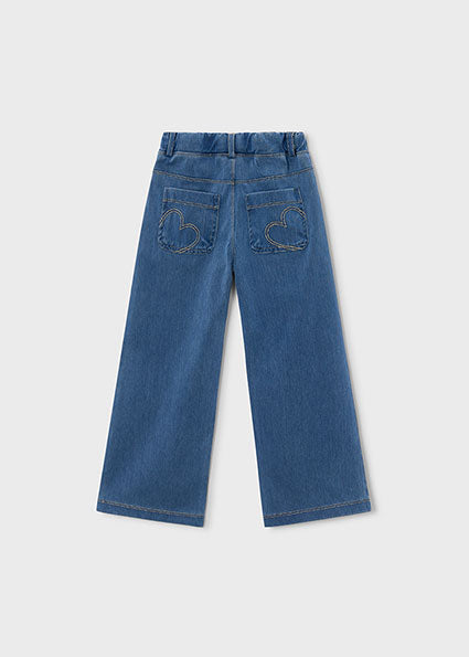 Mayoral Wide Leg Denim Pants - Light Denim