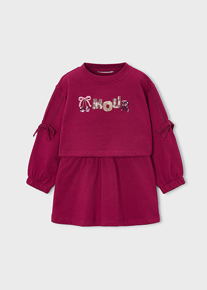 Mayoral Fleece Dress - Cherry
