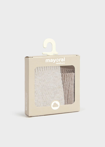 Mayoral 2pc Dressy Socks - Heathered Mocha