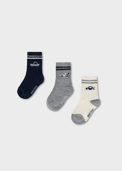 Mayoral 3pc Striped Sock Set - Blue