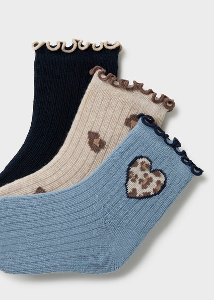 Mayoral 3pc Ruffle Sock Set - Navy