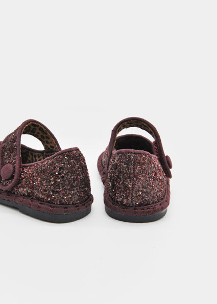 Mayoral Glitter Mary Jane - Burgundy