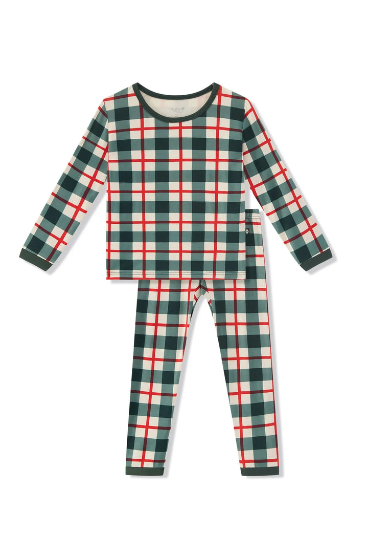 Kyte Baby Long Sleeve Toddler Pajama Set - Holiday Plaid