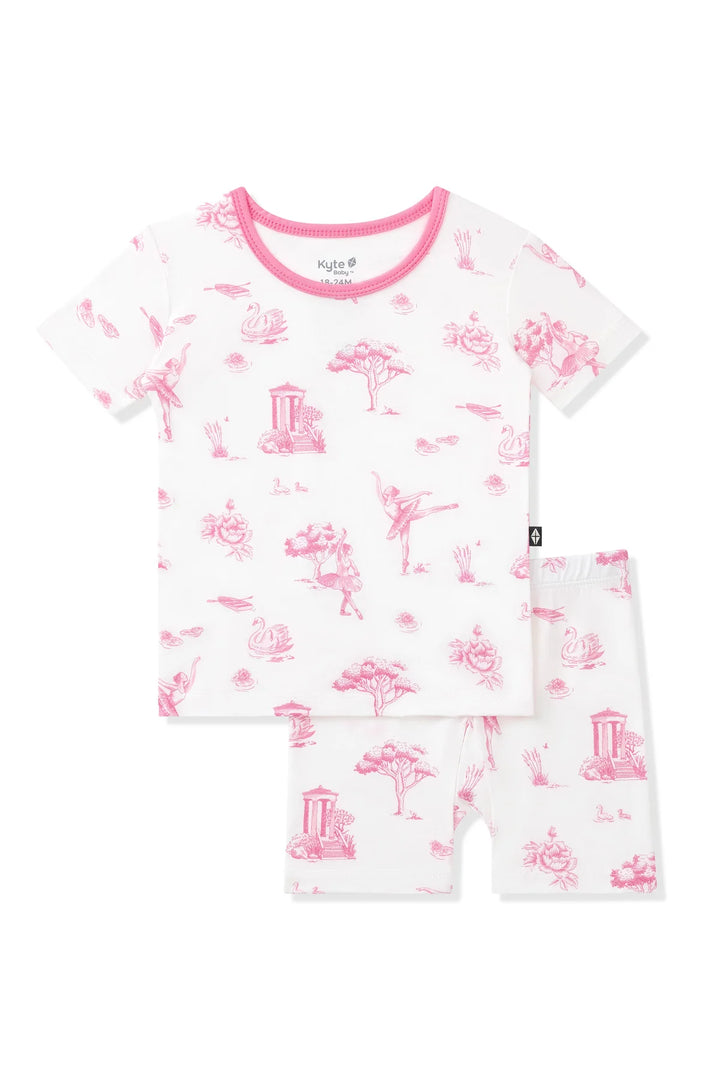 Kyte Baby Short Sleeve Toddler Pajama Set - Toile Ballet