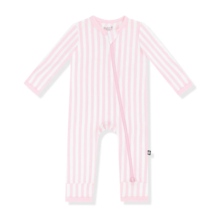 Kyte Baby Zippered Romper - Small Sakura Stripe