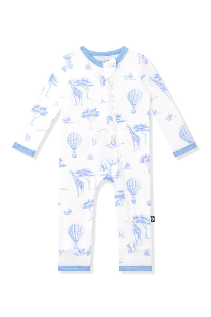 Kyte Baby Zippered Romper - Toile Safari