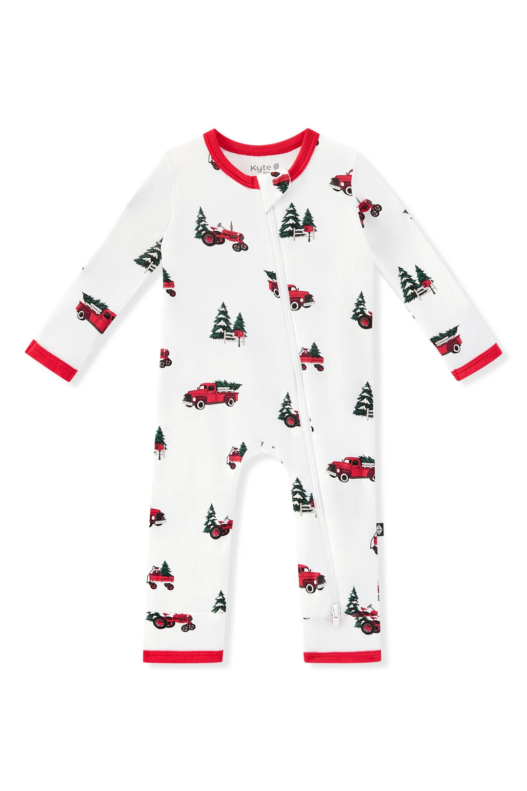 Kyte Baby Zippered Romper - Holiday Tree Farm