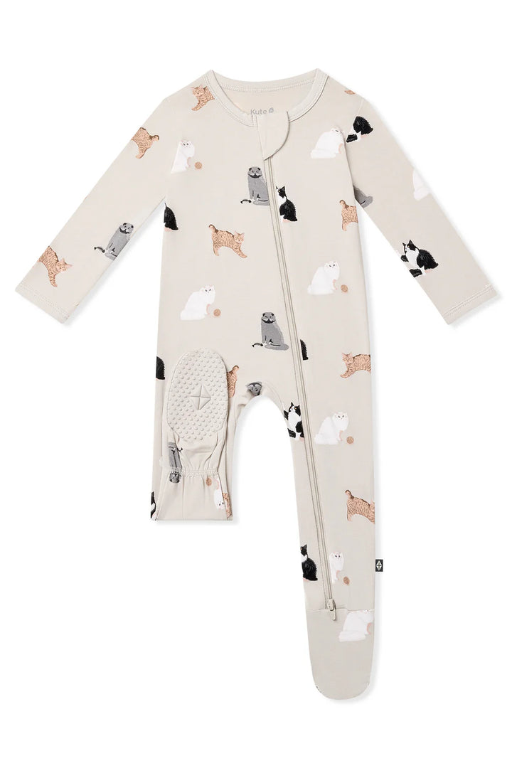 Kyte Baby Zippered Footie - Fluffy Cat
