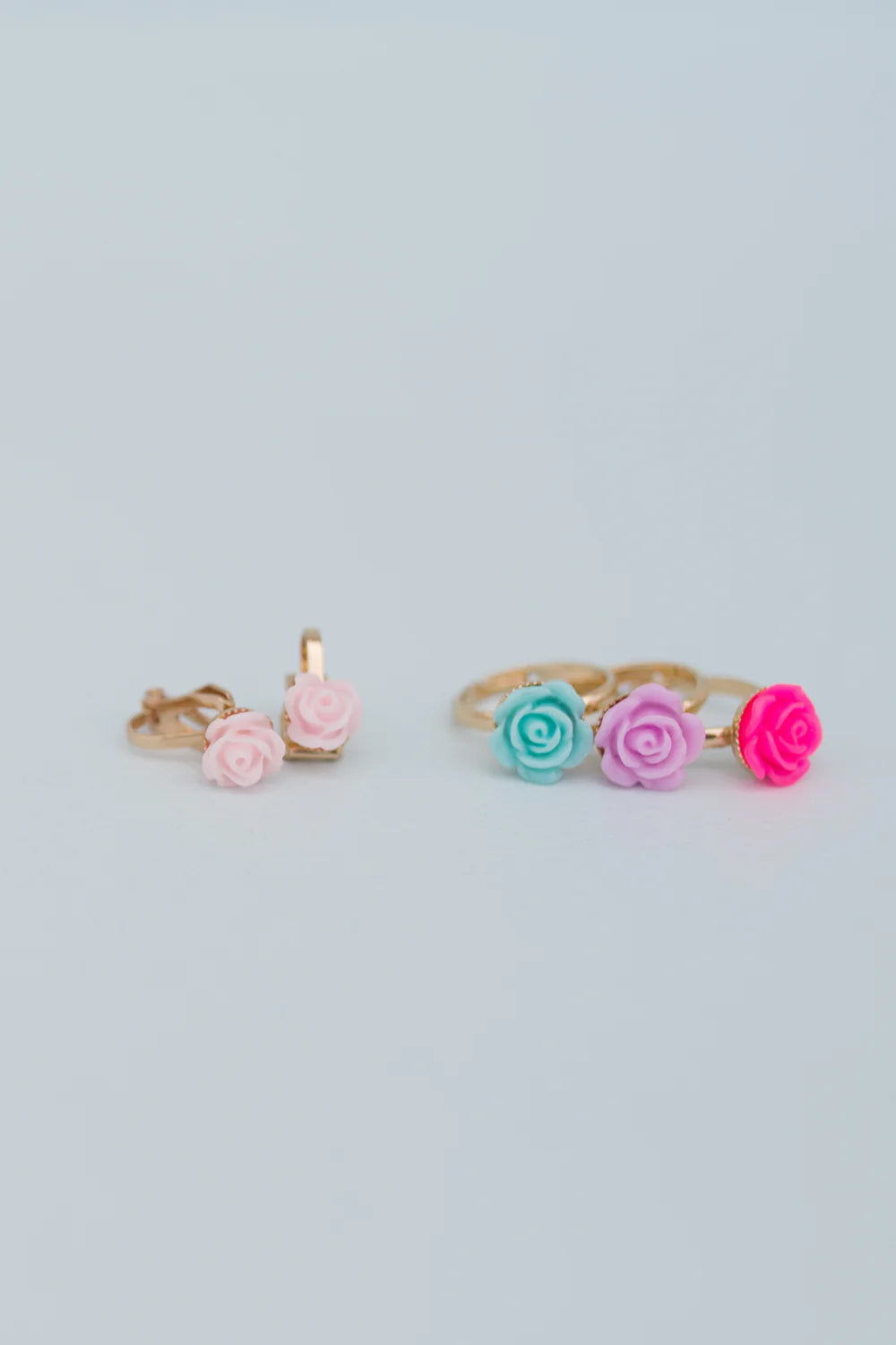Great Pretenders Boutique Rose Rings &amp; Earring Set