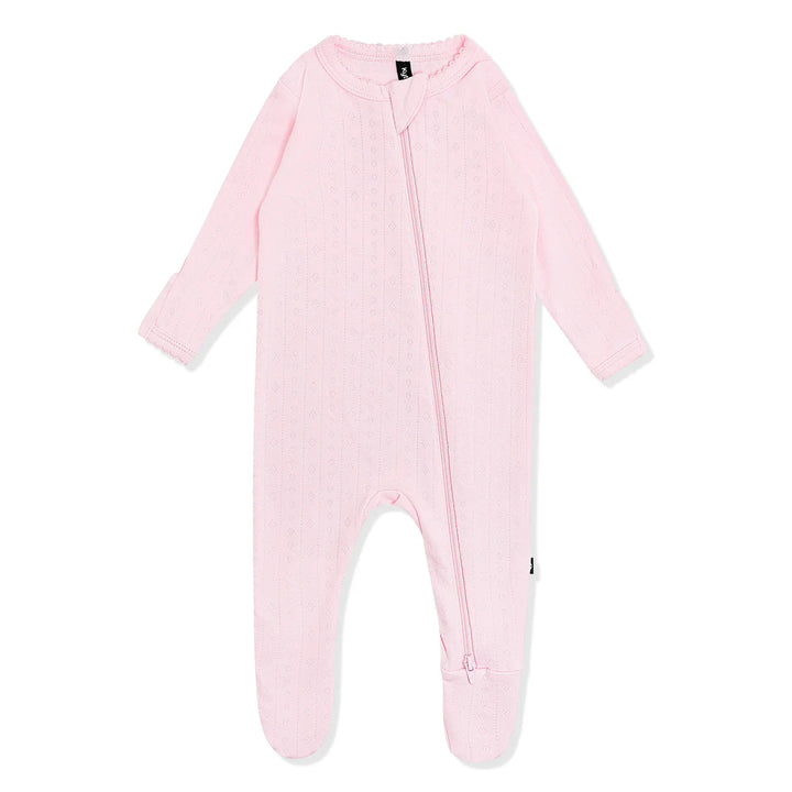 Kyte Baby Pointelle Zippered Footie - Sakura
