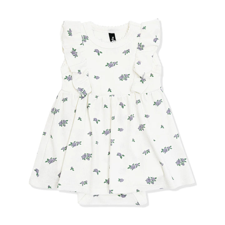 Kyte Baby Pointelle Bodysuit Dress - Spray Rose