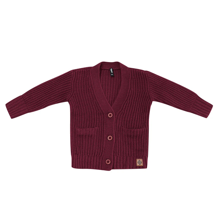 Kyte Baby Knit Oversized Cardigan - Burgundy
