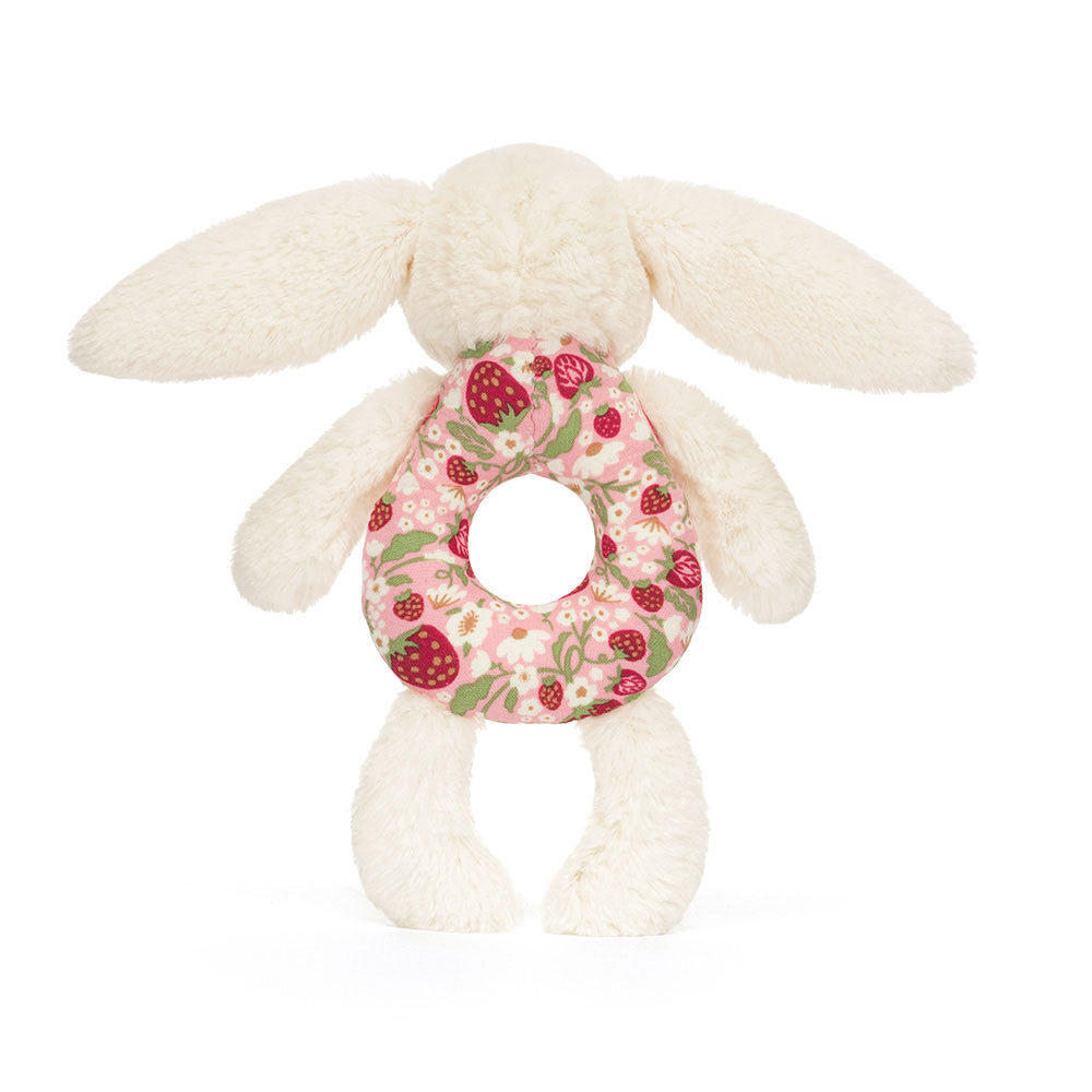 Jellycat Blossom Bunny Ring Rattle - Cream/Berry