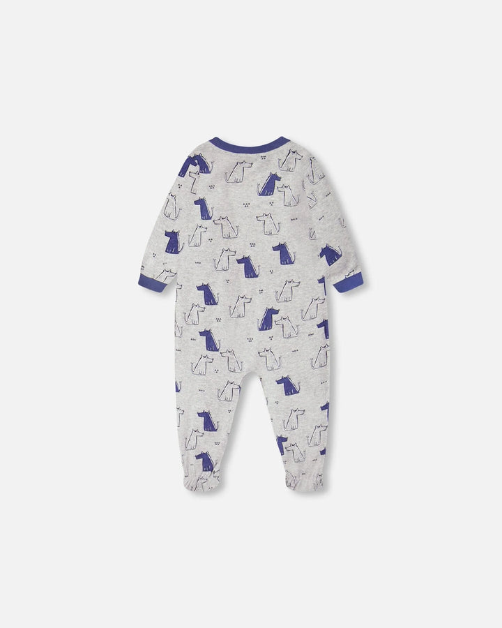 Deux Par Deux Organic Cotton One Piece Pajama - Printed Dogs