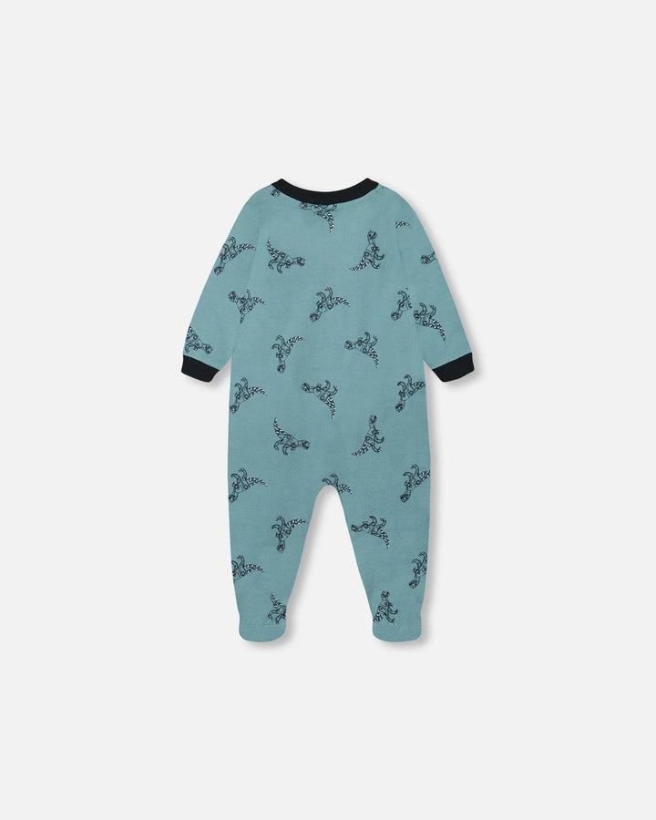 Deux Par Deux Organic Cotton One Piece Pajama - Printed Mechanical