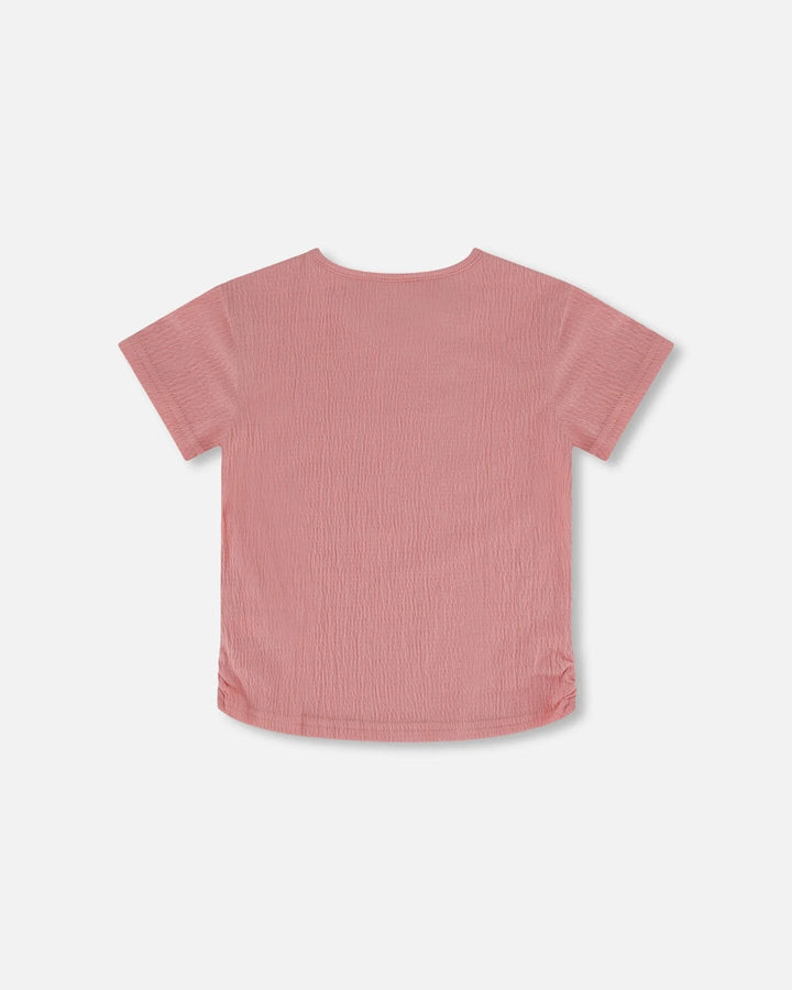 Deux Par Deux Crinkle Jersey Top - Silver Pink
