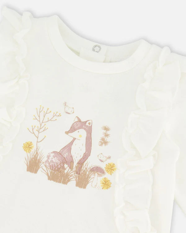 Deux Par Deux Top &amp; Leggings Set - tan flower
