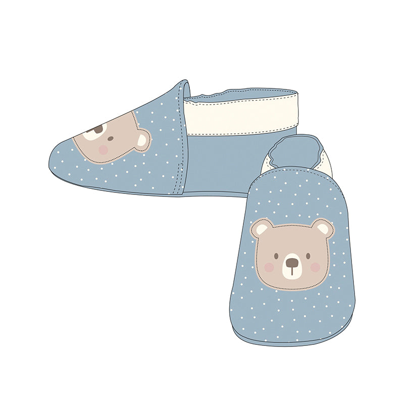 Mayoral Soft Soled Booties - Cloud Blue Bear