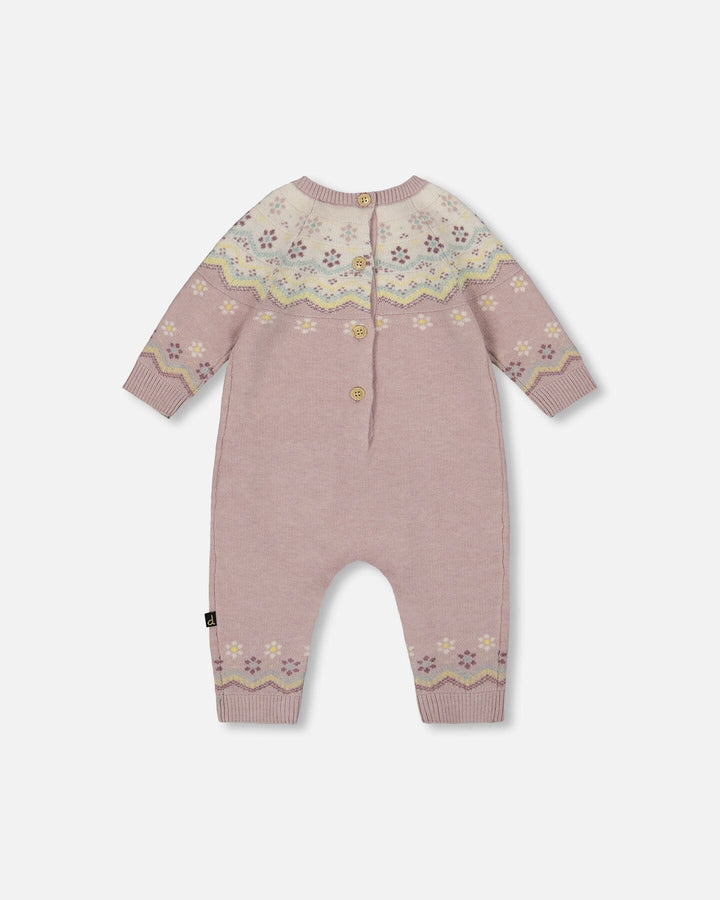 Deux Par Deux Jacquard Knitted Romper - Keepsake Lilac