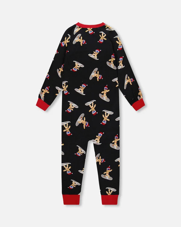 Deux Par Deux Organic Cotton Romper - Printed Surfing Cookie