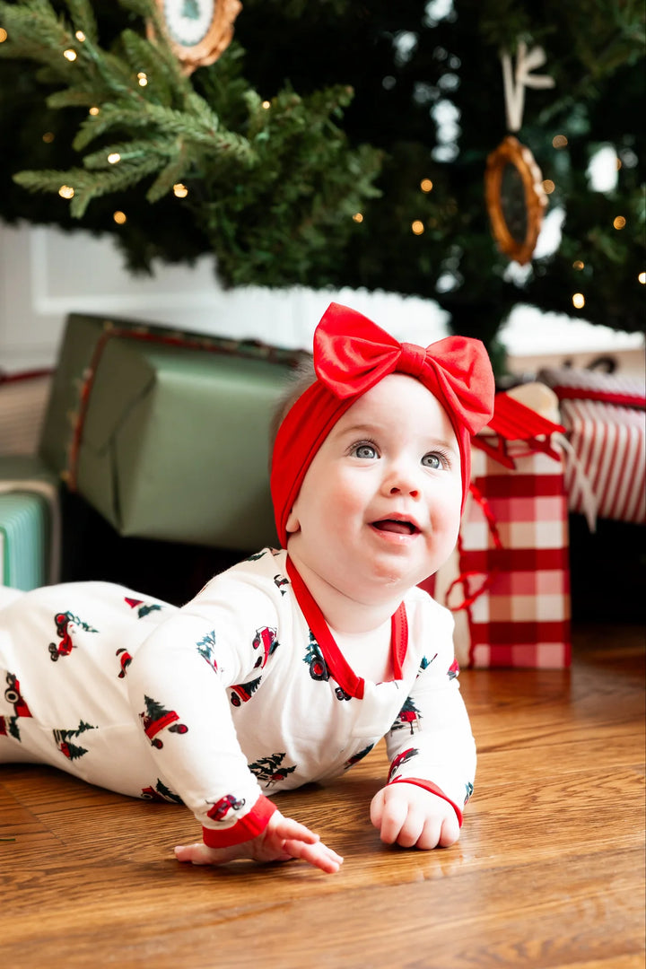 Kyte Baby Zippered Romper - Holiday Tree Farm