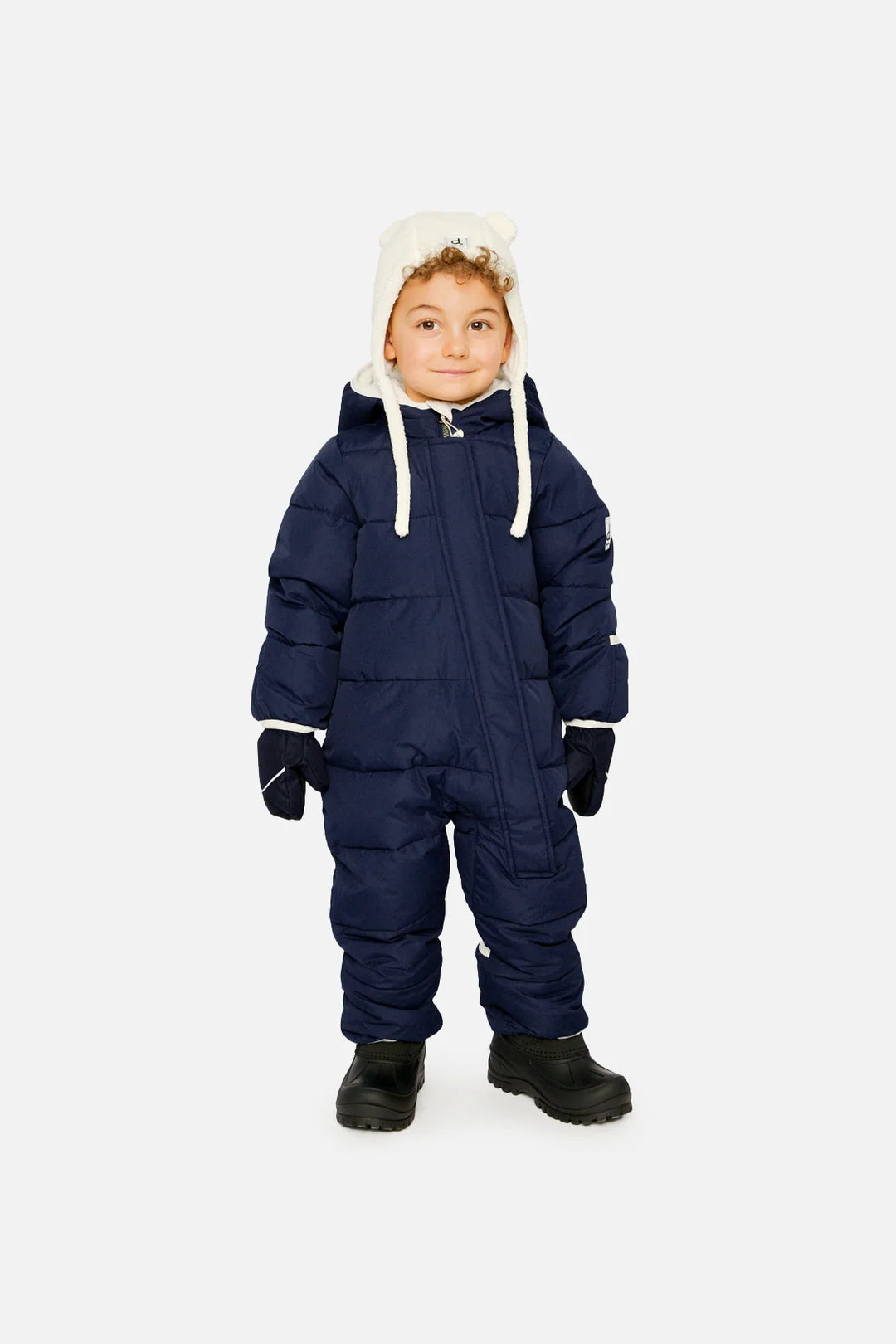 Deux Par Deux Baby Cloud One Piece Snowsuit Adapted For Car Seats - Dark Blue