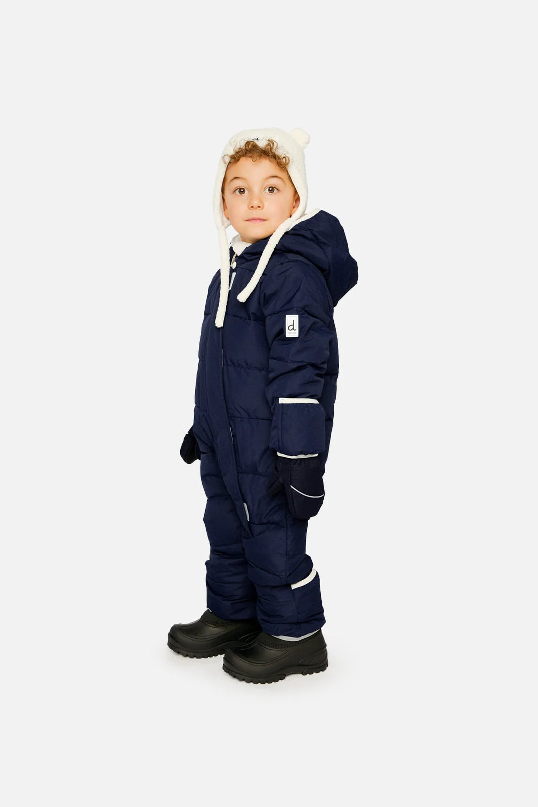 Deux Par Deux Baby Cloud One Piece Snowsuit Adapted For Car Seats - Dark Blue