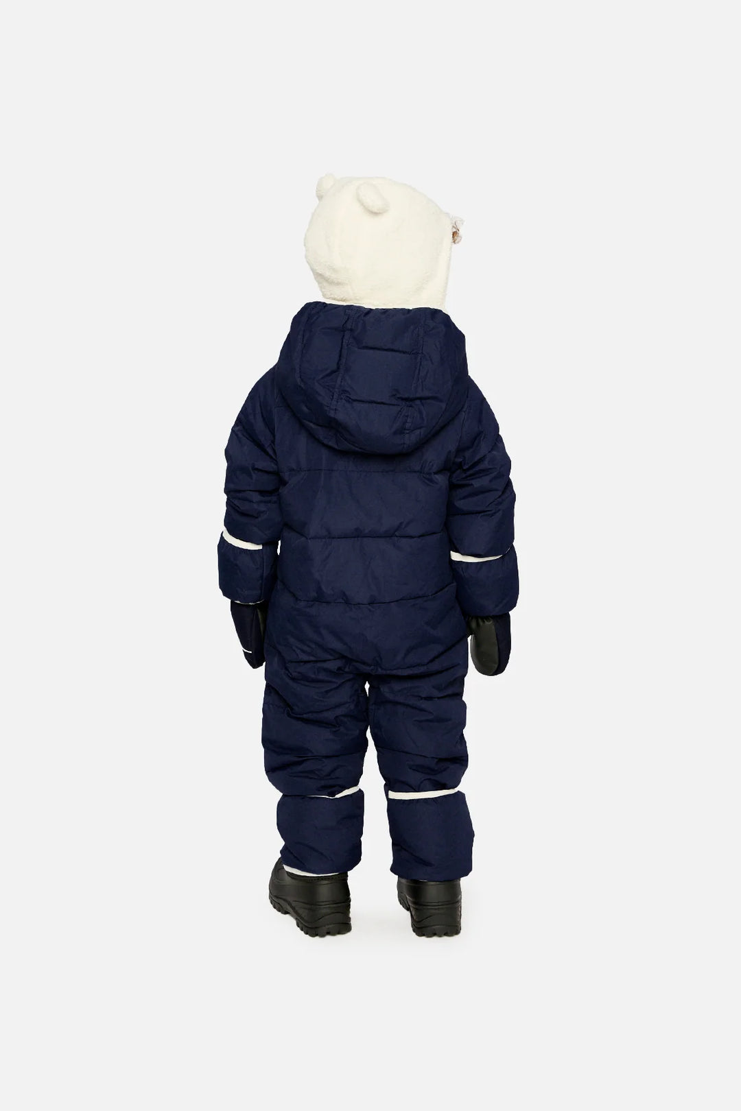 Deux Par Deux Baby Cloud One Piece Snowsuit Adapted For Car Seats - Dark Blue