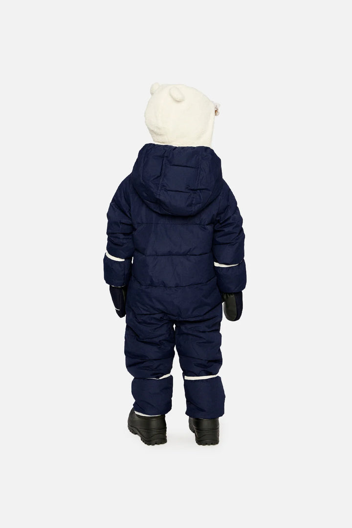 Deux Par Deux Baby Cloud One Piece Snowsuit Adapted For Car Seats - Dark Blue