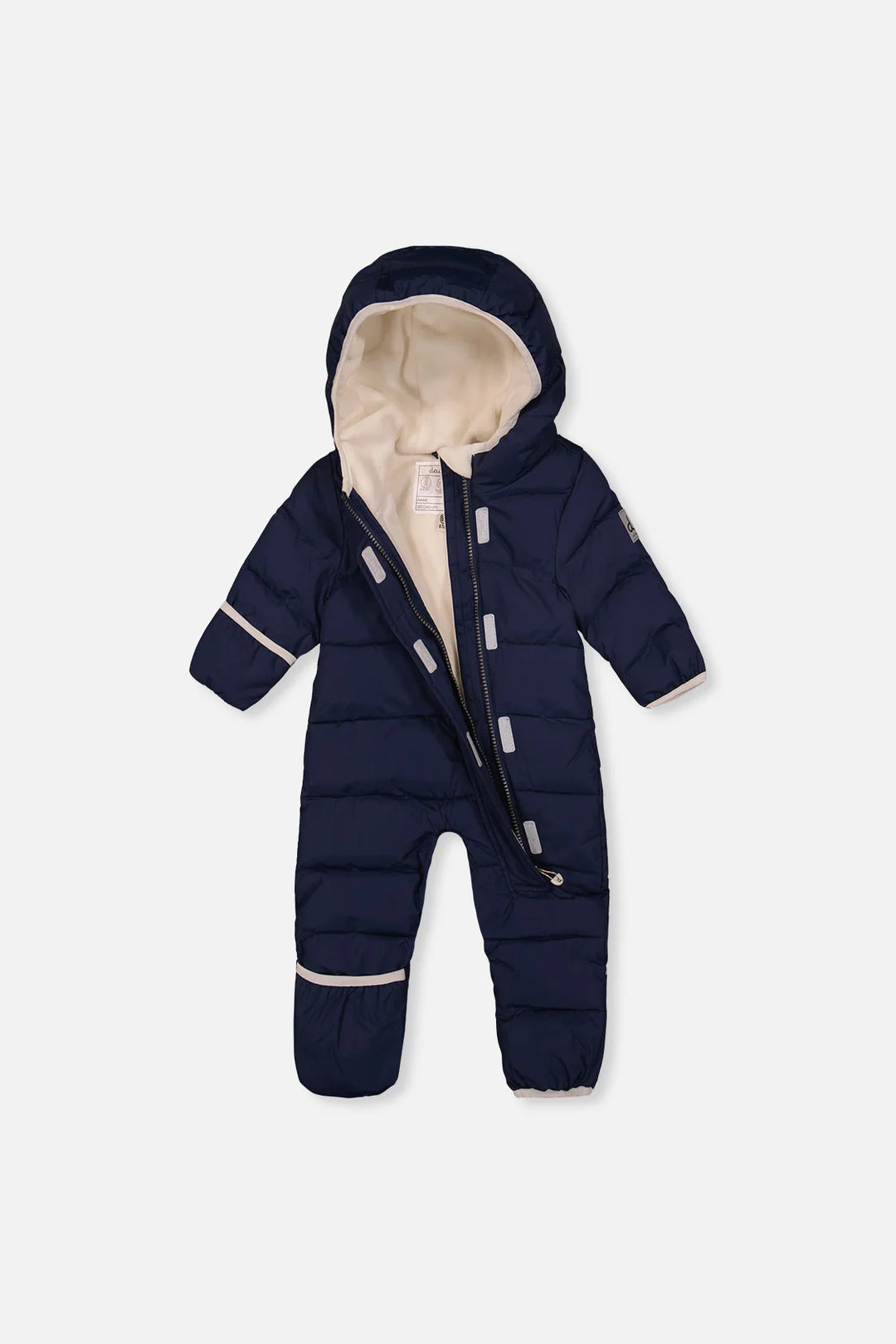 Deux Par Deux Baby Cloud One Piece Snowsuit Adapted For Car Seats - Dark Blue