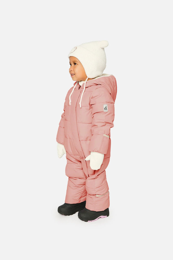 Deux Par Deux Baby Cloud One Piece Snowsuit Adapted For Car Seats - Dusty Pink