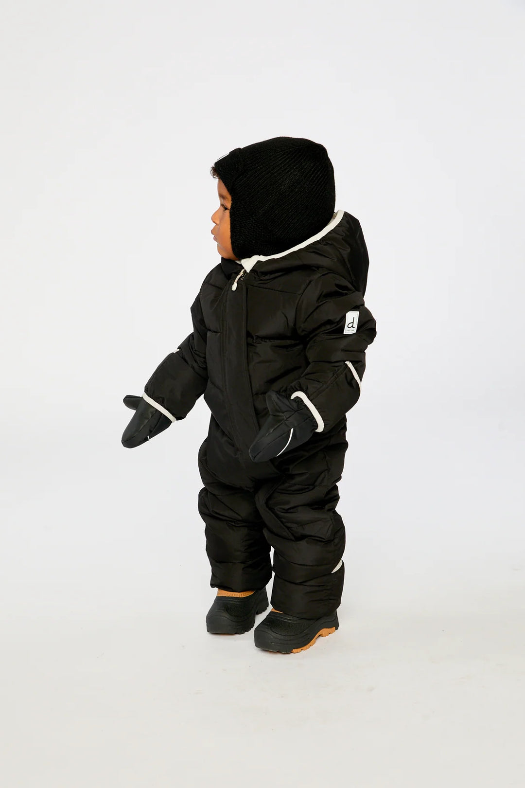 Deux Par Deux Baby Cloud One Piece Snowsuit Adapted For Car Seats - Black