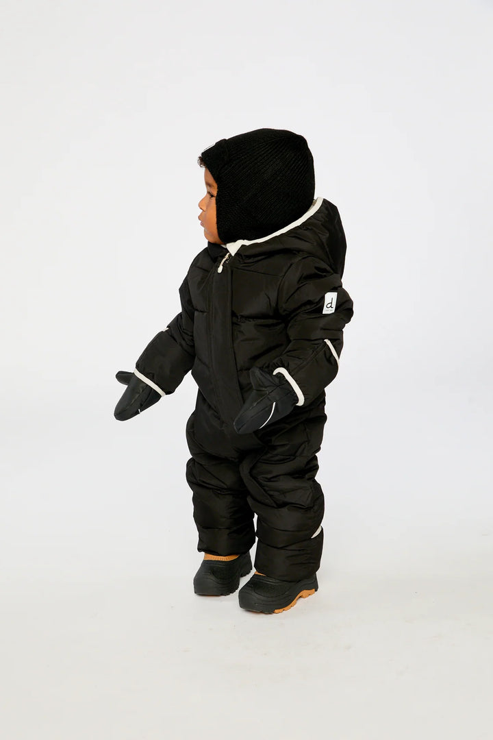 Deux Par Deux Baby Cloud One Piece Snowsuit Adapted For Car Seats - Black