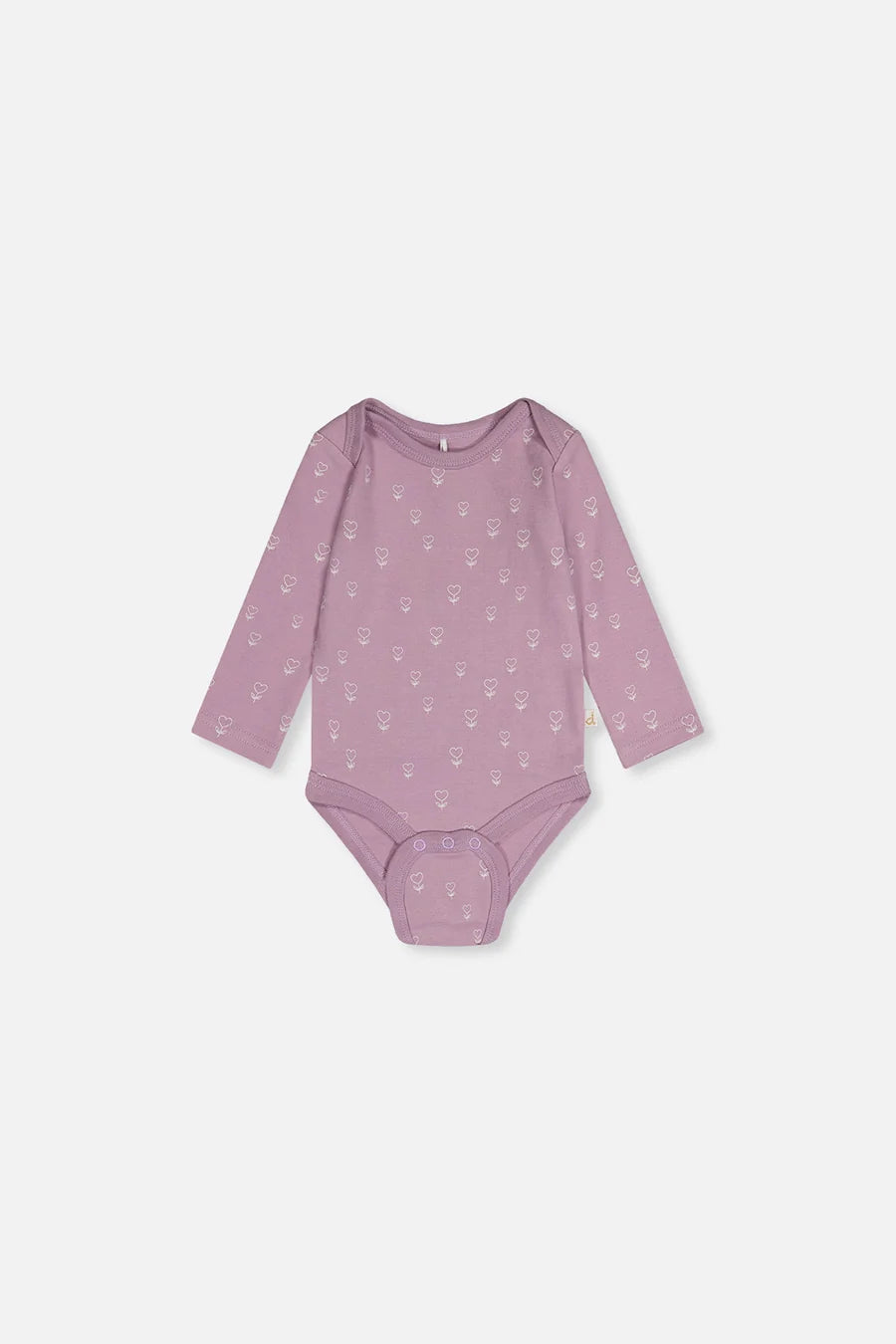 Deux Par Deux Organic Cotton Onsie - Printed Heart Flowers