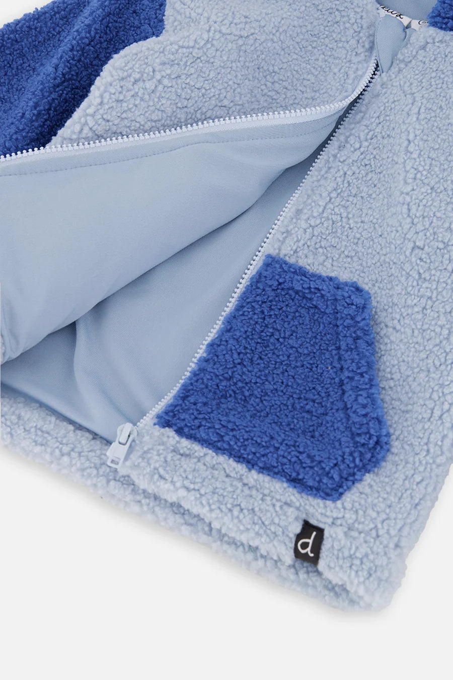 Deux Par Deux Sherpa Hooded Jacket - Bijou Blue