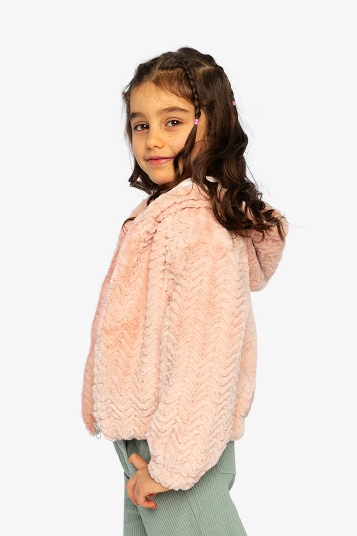 Deux Par Deux Fake Fur Hooded Cardigan