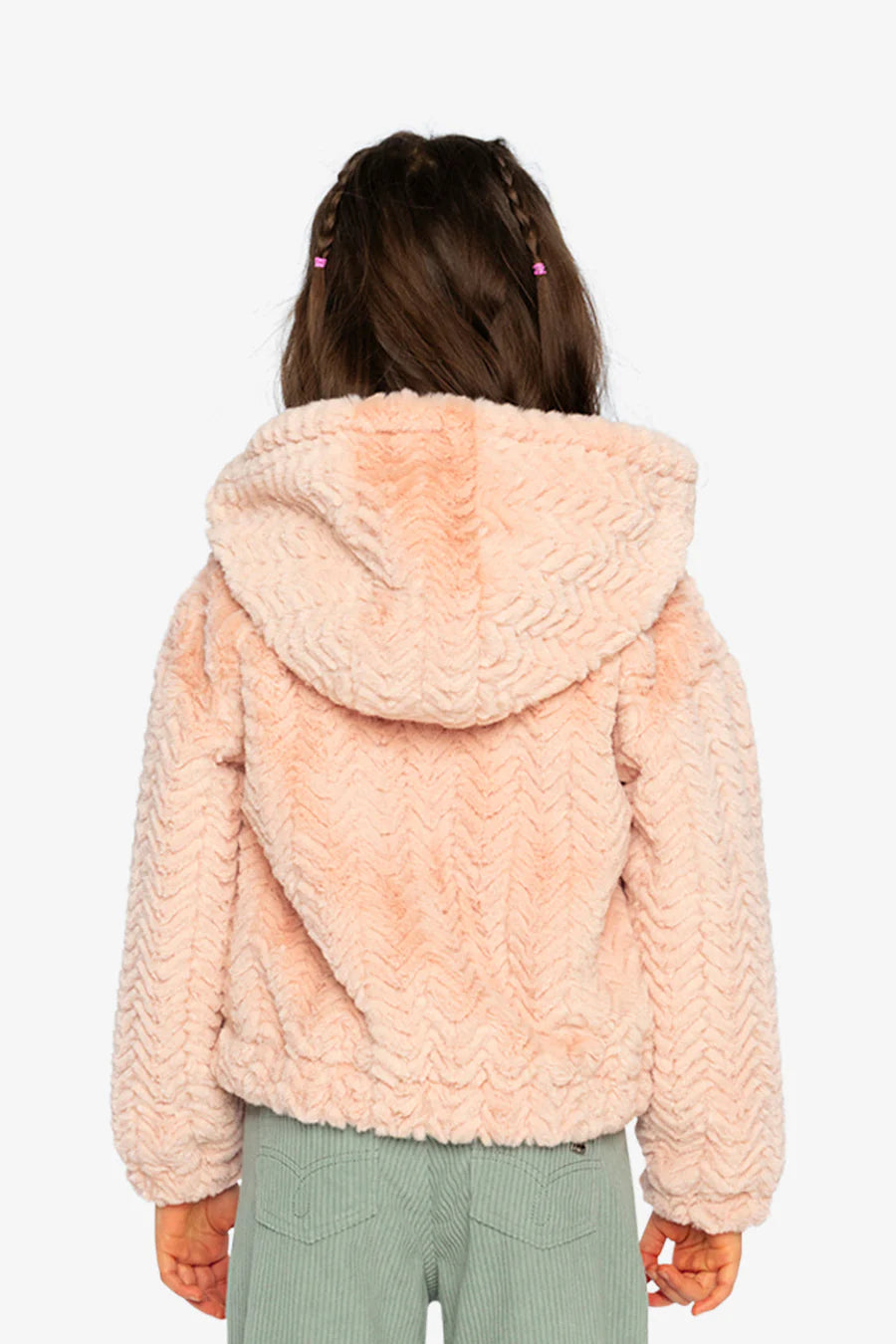 Deux Par Deux Fake Fur Hooded Cardigan